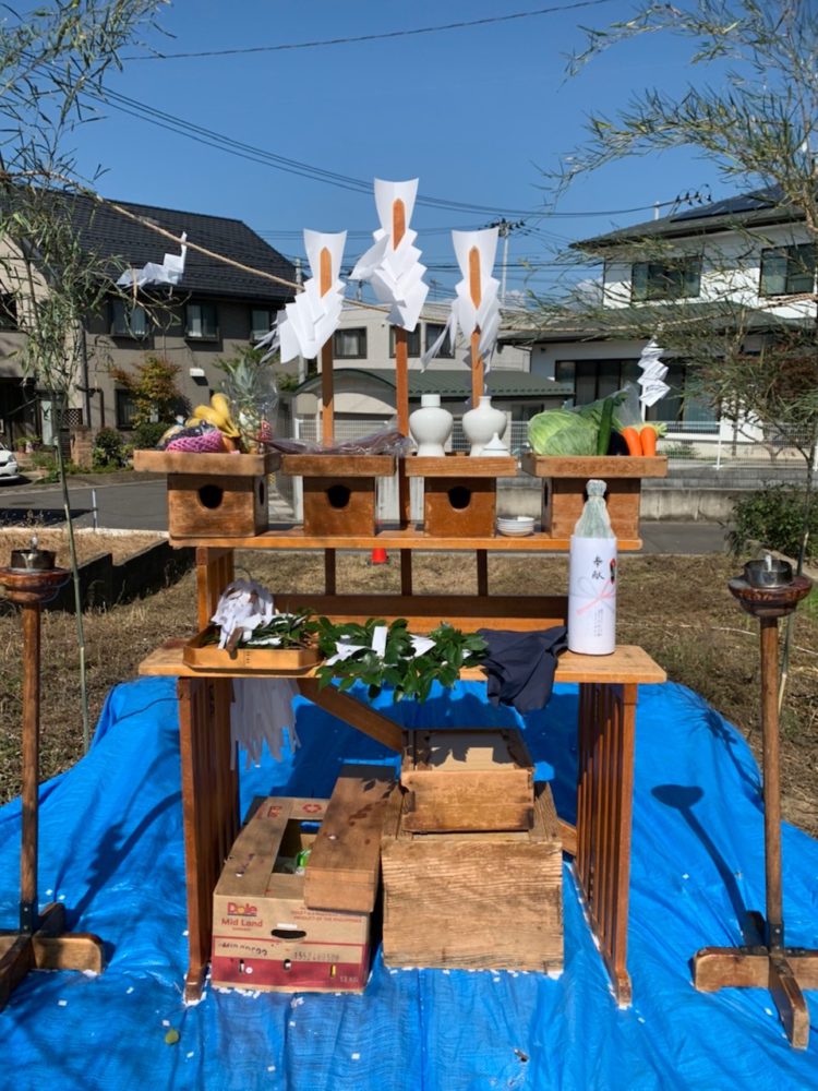 秋晴れの地鎮祭
